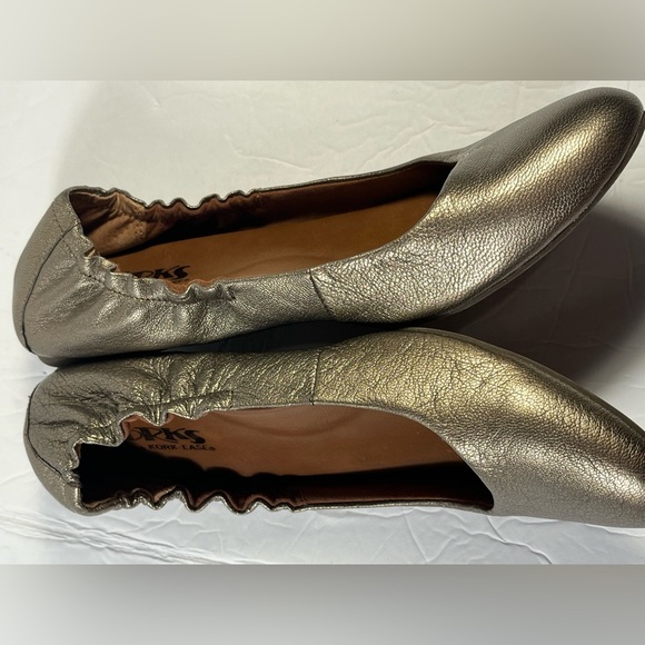 Korks by Kork Ease leather Julie gold/brass ballet flats shoe comfort 38.5/7.5 - Picture 3 of 8
